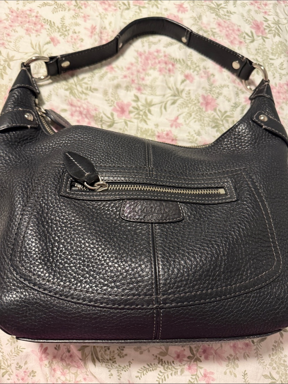 Coach Black Pebbled Leather Shoulder Hobo